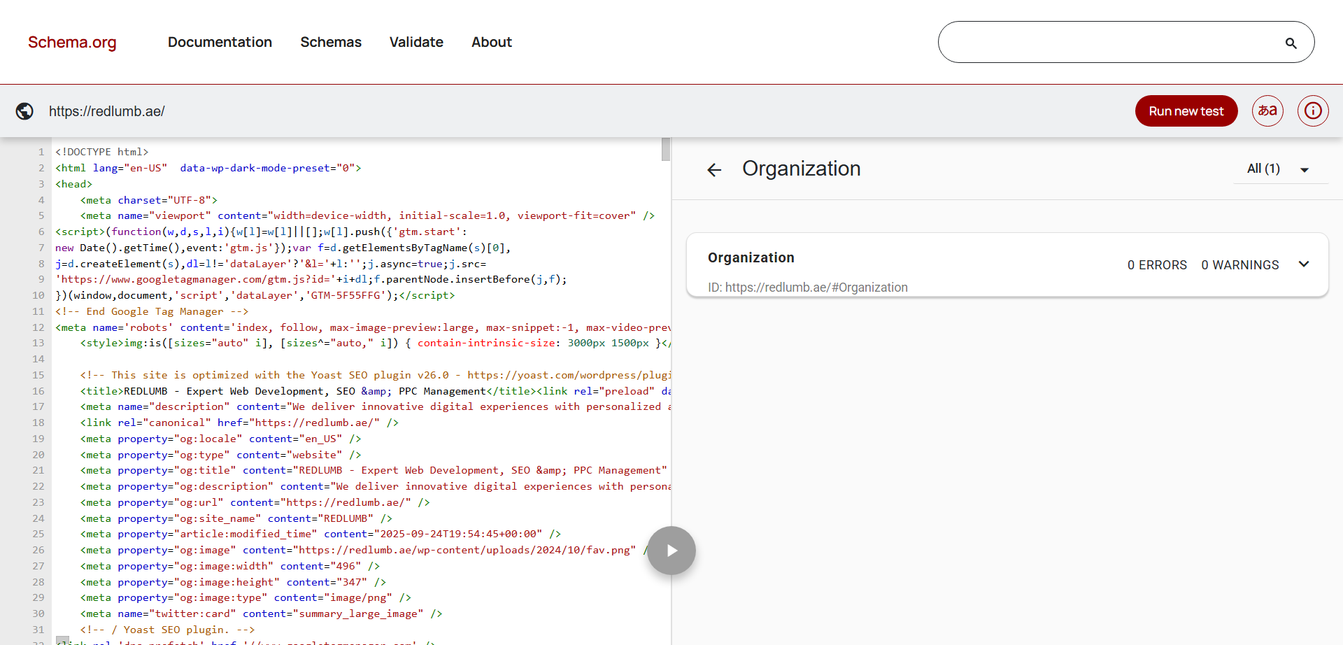 Check Structured Data from Validator tool